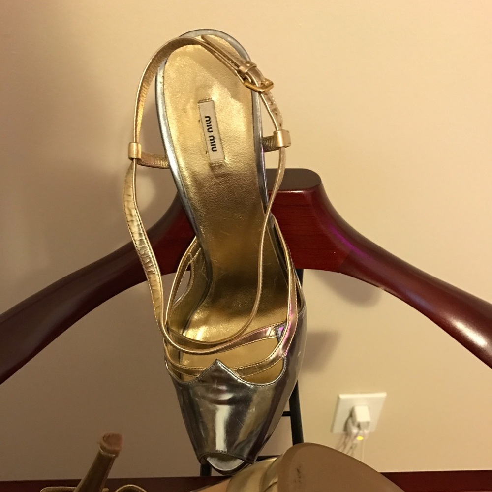 Miu Miu Gold and Silver platform size 11